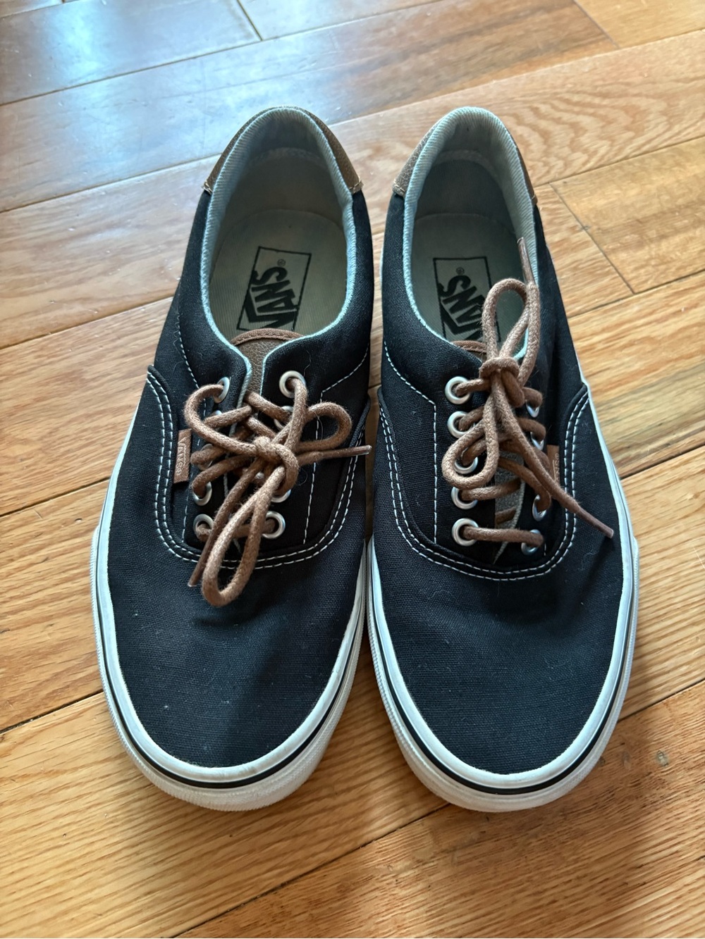 Vans Era 59 Black Canvas Sneakers with Brown Accents Size 7 Mens & 8.5 Womens